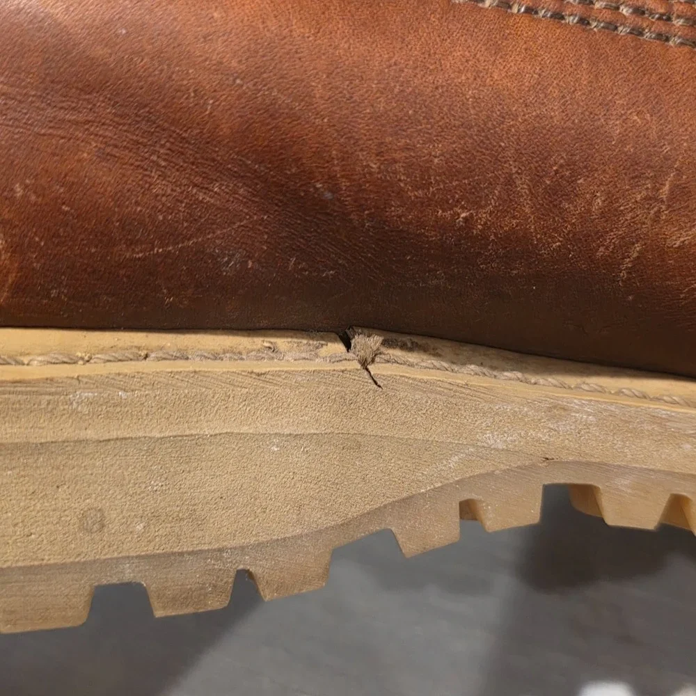 L.L. Bean Combat Ankle Work Boots‎ Mens 7M Brown Genuine Leather Lace Up